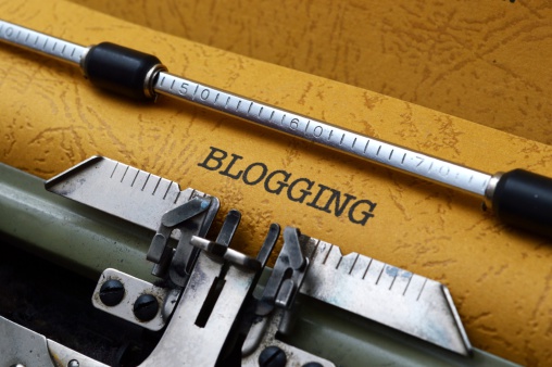 blogging on typewriter