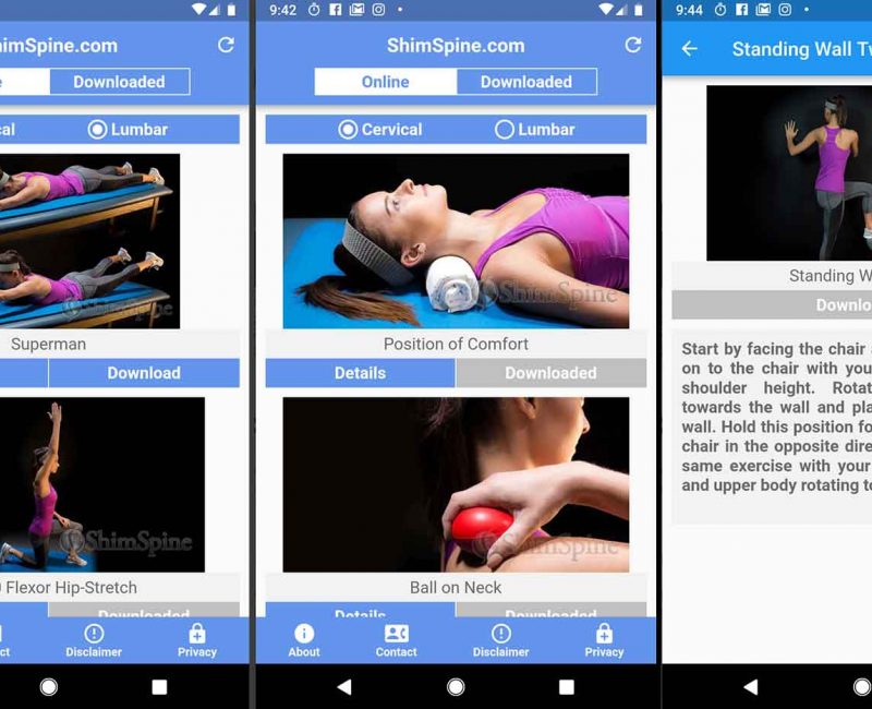 ShimSpine Exercises App